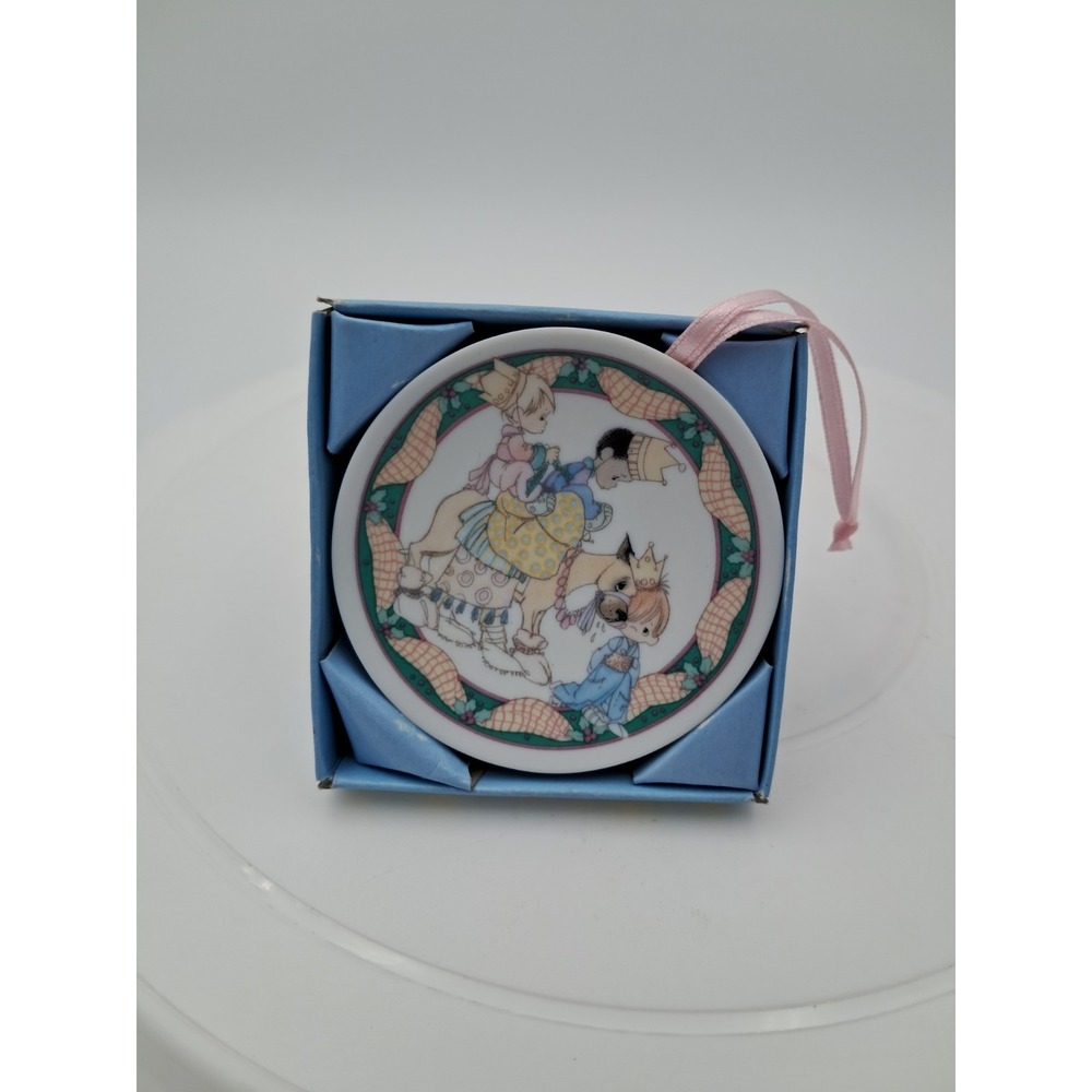 Vintage 1993 Precious Moments 'Wee Three Kings' Mini Plate Ornament